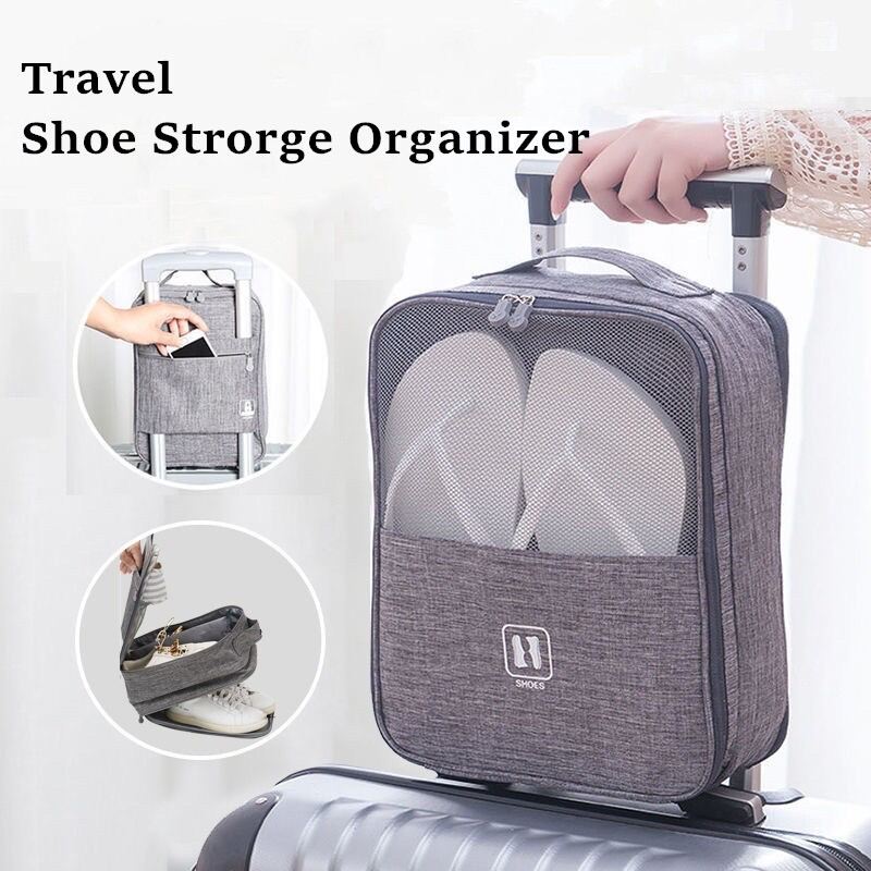 3 in 1 Travel Shoe Bags Double Layer Waterproof Portable  Mesh Shoes Storage