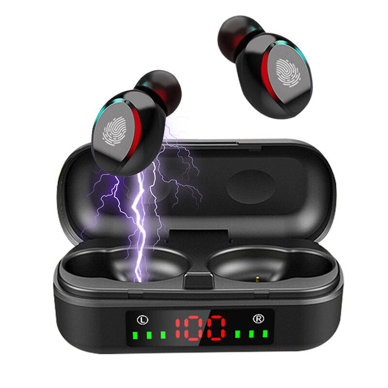 Tecsire Mini True Wireless Earphone Bluetooth Earbuds HiFi Bass Stereo LED Display Water Resistant For all smart phone