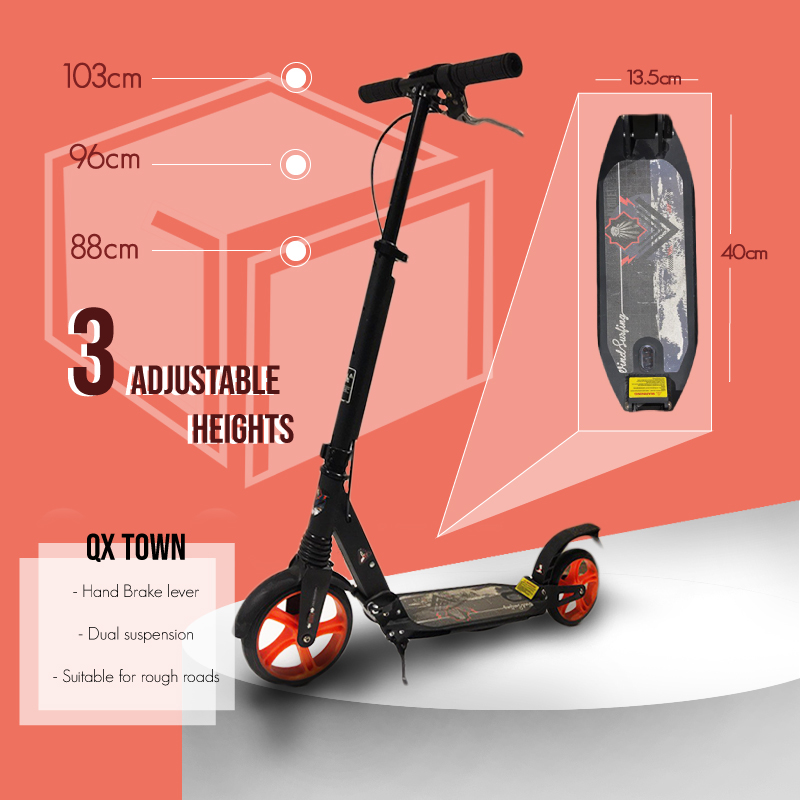 Kick Scooter Dual Suspension PREMIUM ABEC 11 Ball Bearings! QX Town Adult scooter scooters