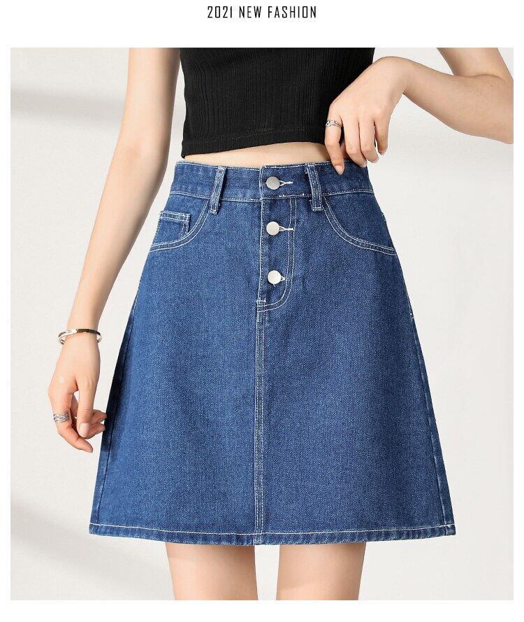 Women's Denim Short Skirt Plus Size Simple High Waist Skirt