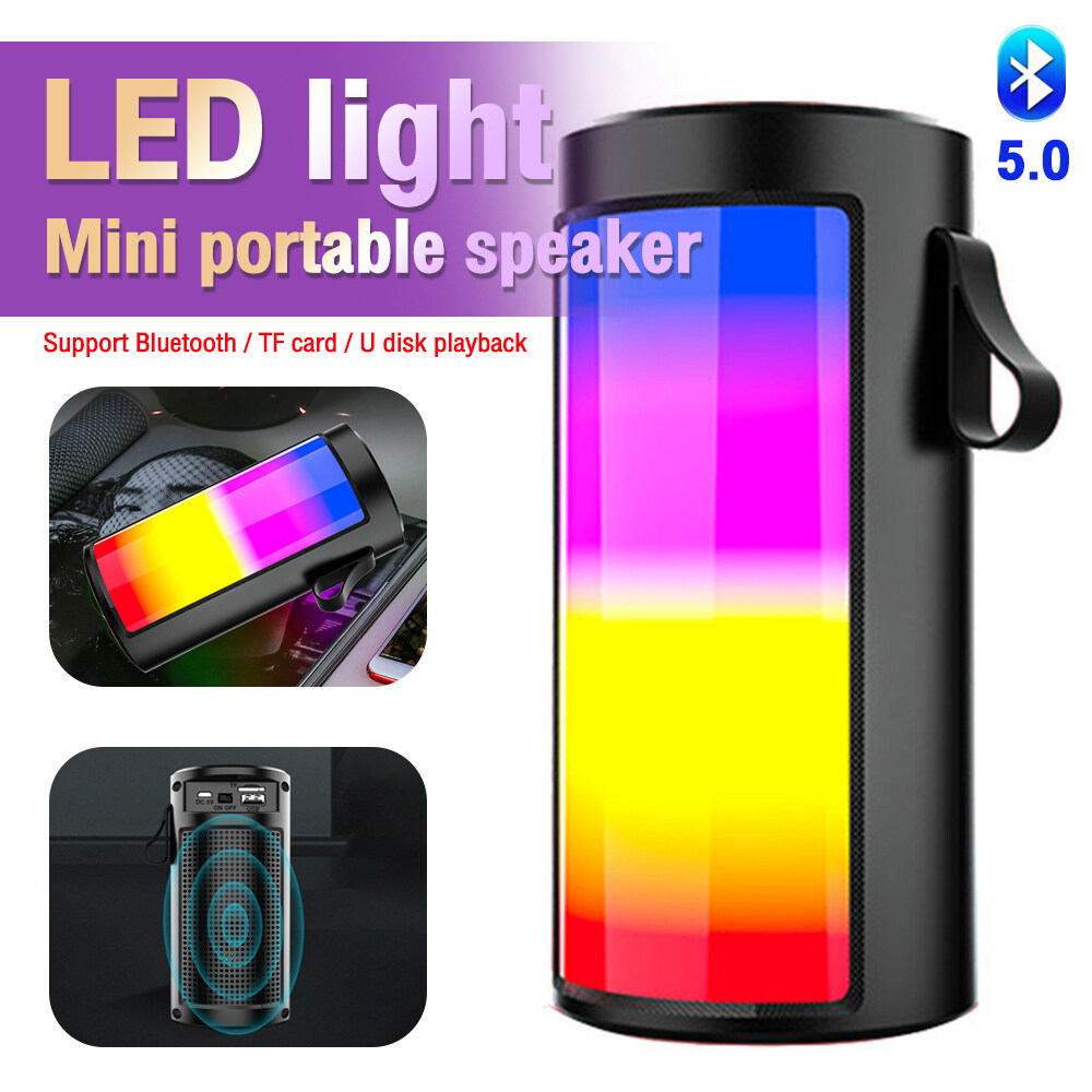 Ready Stock RGB Colorful Bluetooth Speaker Loud 360°HD Surround Sound IPX6 Waterproof Outdoor Speaker Portable Wireless LED Light Speaker with Bass