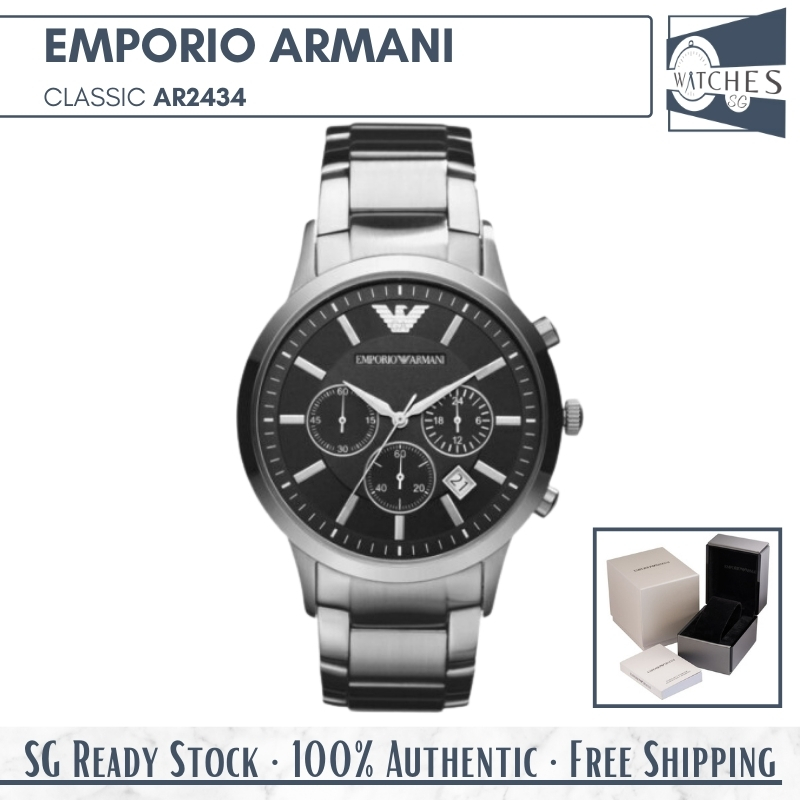 (SG LOCAL) Emporio Armani AR2434 Classic Chronograph Stainless Steel Men Watch