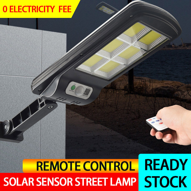 Solar Street Light 450W/250W/150W/50W LED Solar Street Light Lampu Outdoor Lighting 3 Modes Remote Control Wall Lamp IP67 Solar Powered Motion Sensor Light Control for Garden Yard