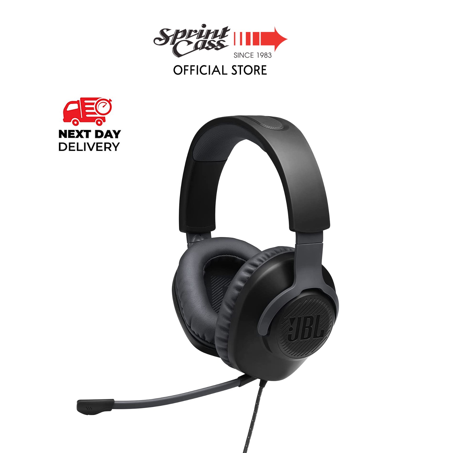 (NEXT DAY DELIVERY) JBL Quantum 100 - Wired Over-Ear Gaming Headphones - Black