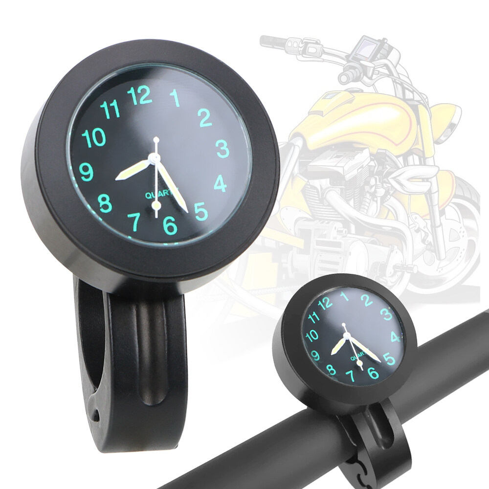Motorcycles Accessories Bicycle Watch Waterproof Aluminum Black/ Silver Motorcycle Handlebar Quartz Clock