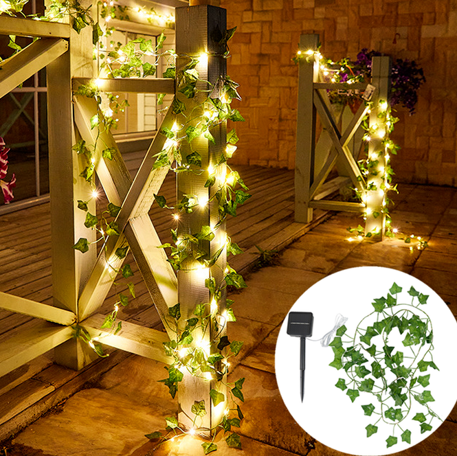 ♥Ready Stock +FREE♥ Fairy Lights 10m 100LED /5M 50 LED Solar Lights Maple Leaf Waterproof Outdoor Garland Solar Lamp Christmas for Garden Decoration