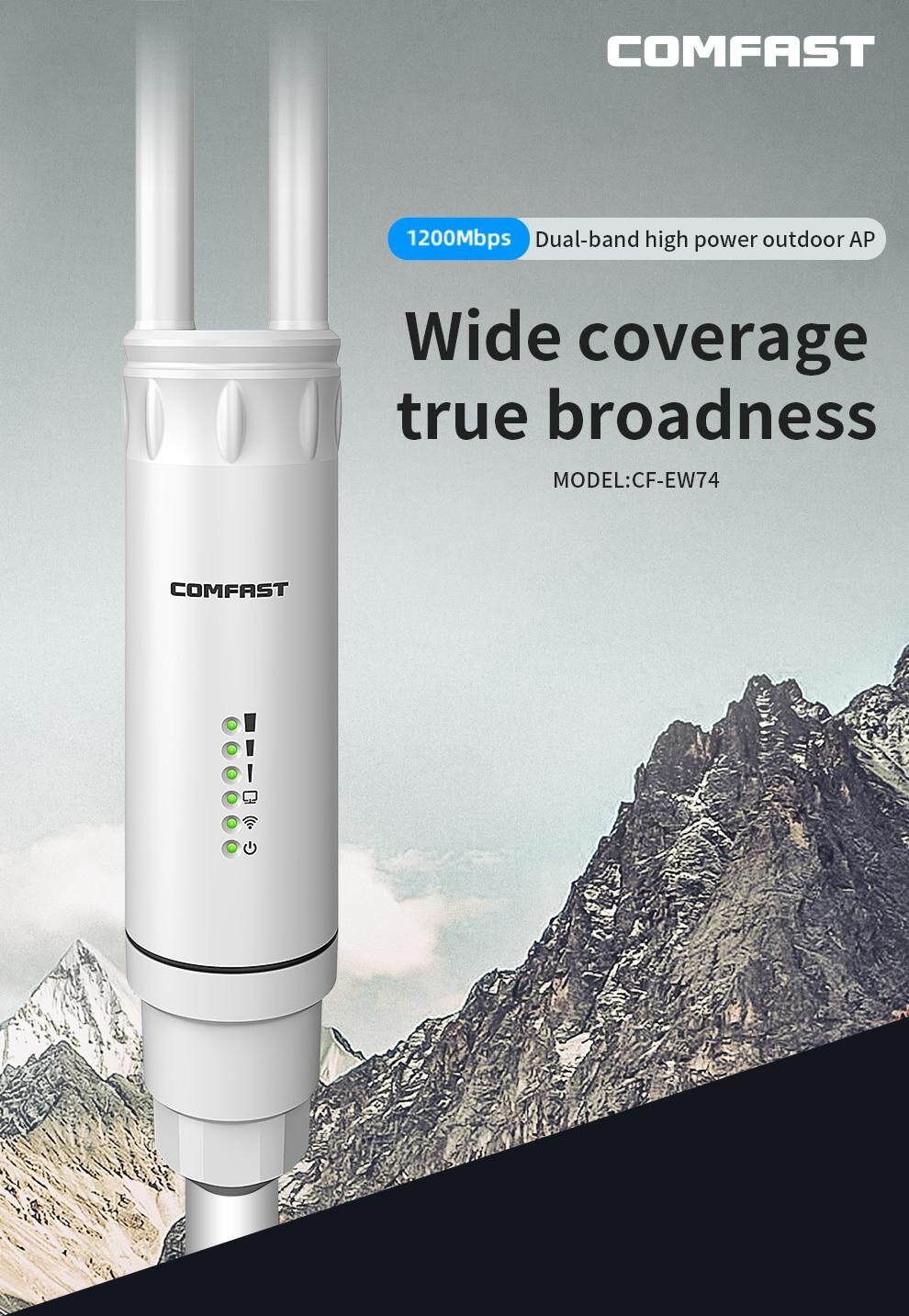 1200Mbps Dual Band Gigabit 5G Outdoor accece point AP 2X5dBi    Antenna WiFi Cover Base Station Router WiFi Signal Hotspot AP