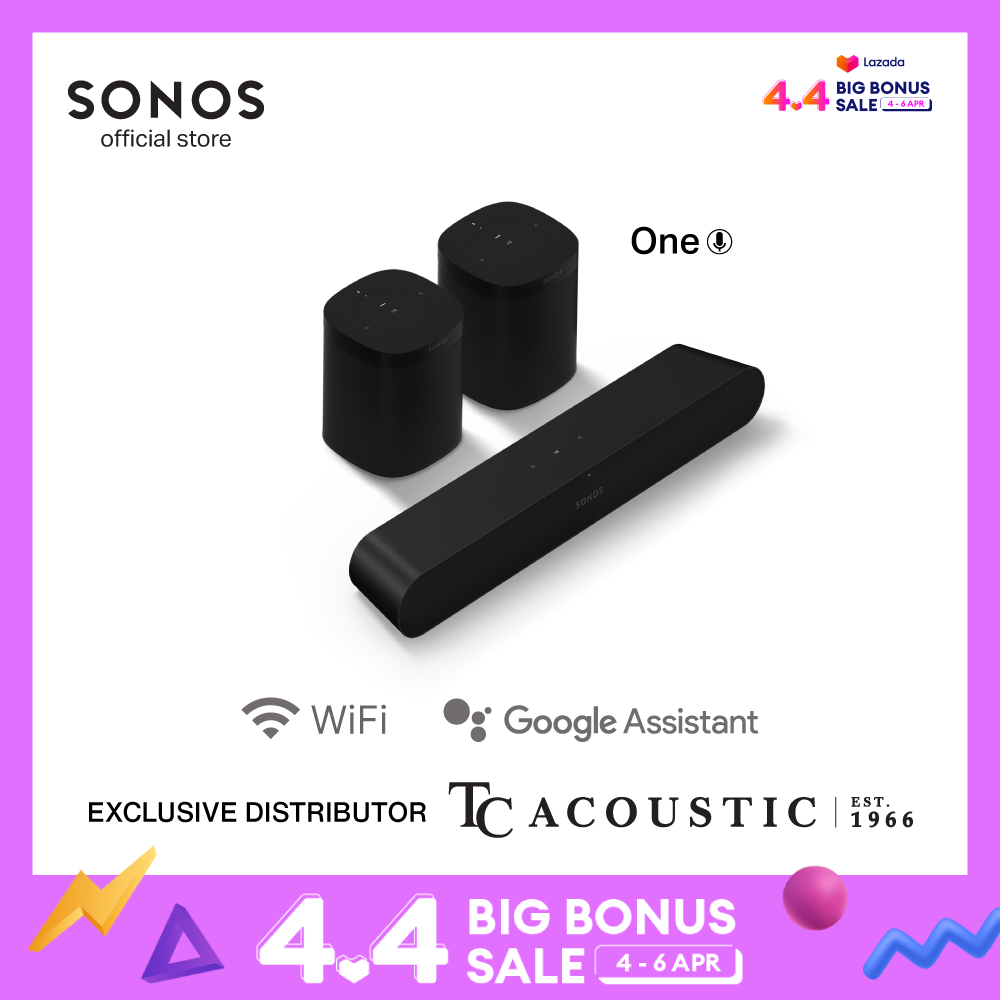 5.0 Sonos Ray Soundbar For TV Set with One - Wireless Home Theater Sound System