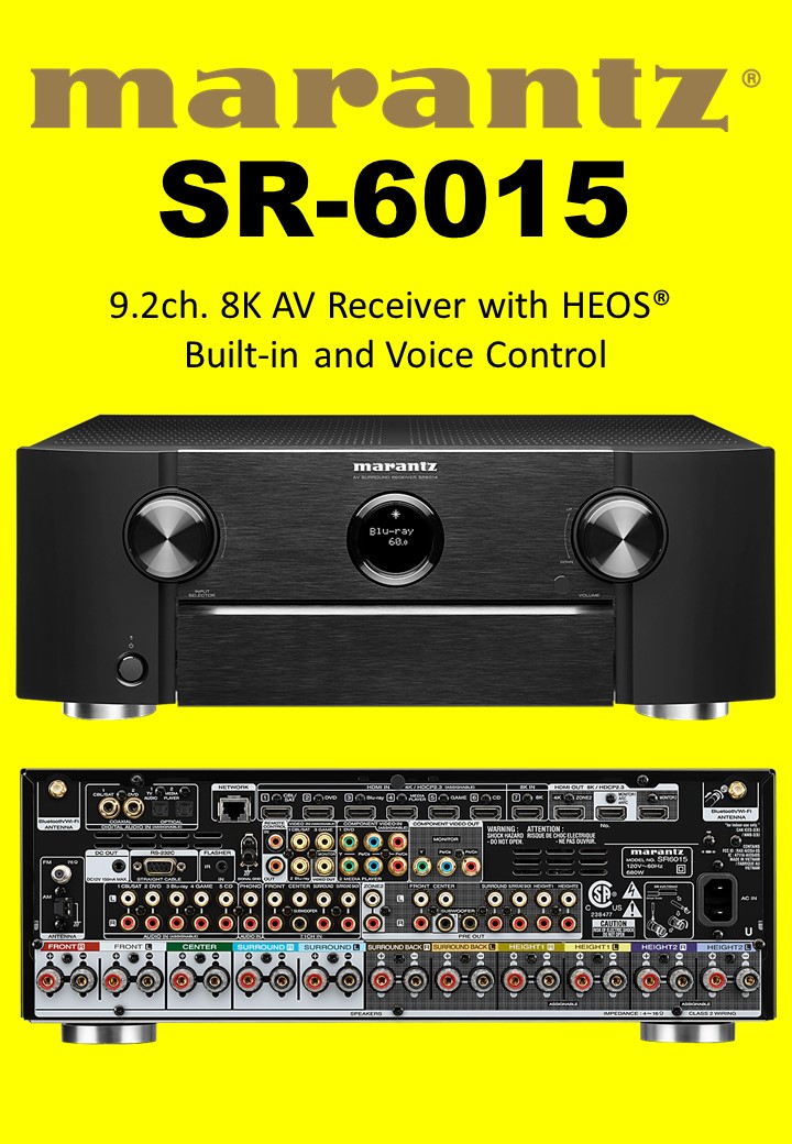 Marantz  SR-6015 9.2ch. 8K AV Receiver with HEOS® Built-in and Voice Control
