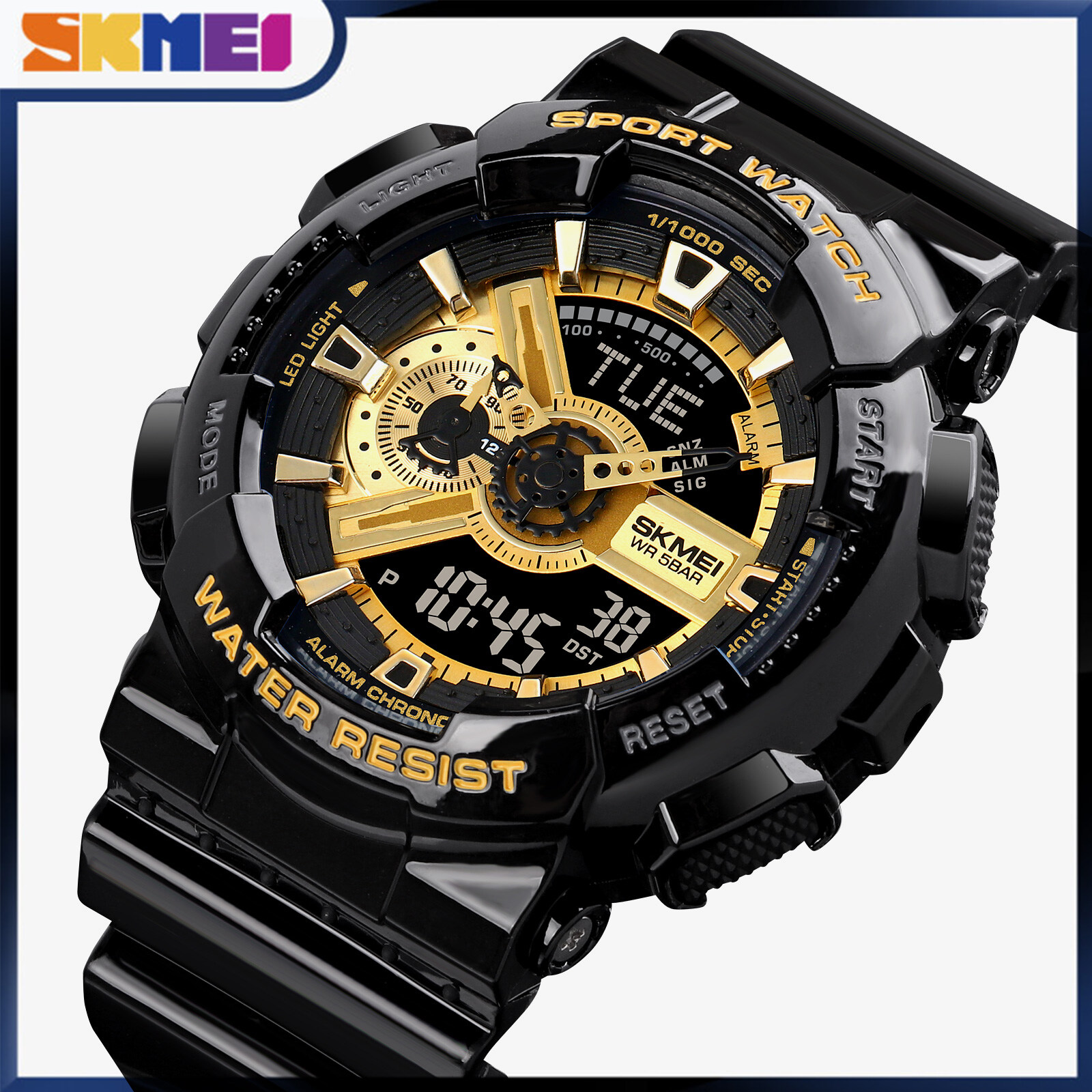 SKMEI Men Sport Digital Watch Dual Display Alarm Watch Waterproof Wristwatches For Man 1835