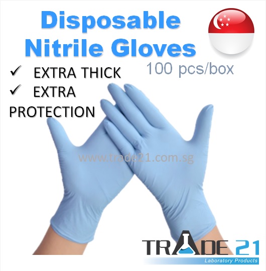 [SG READY STOCK] Labskins 100pcs Disposable Nitrile Gloves, Powder free, Food Grade Gloves, Powder-Free Thick Gloves