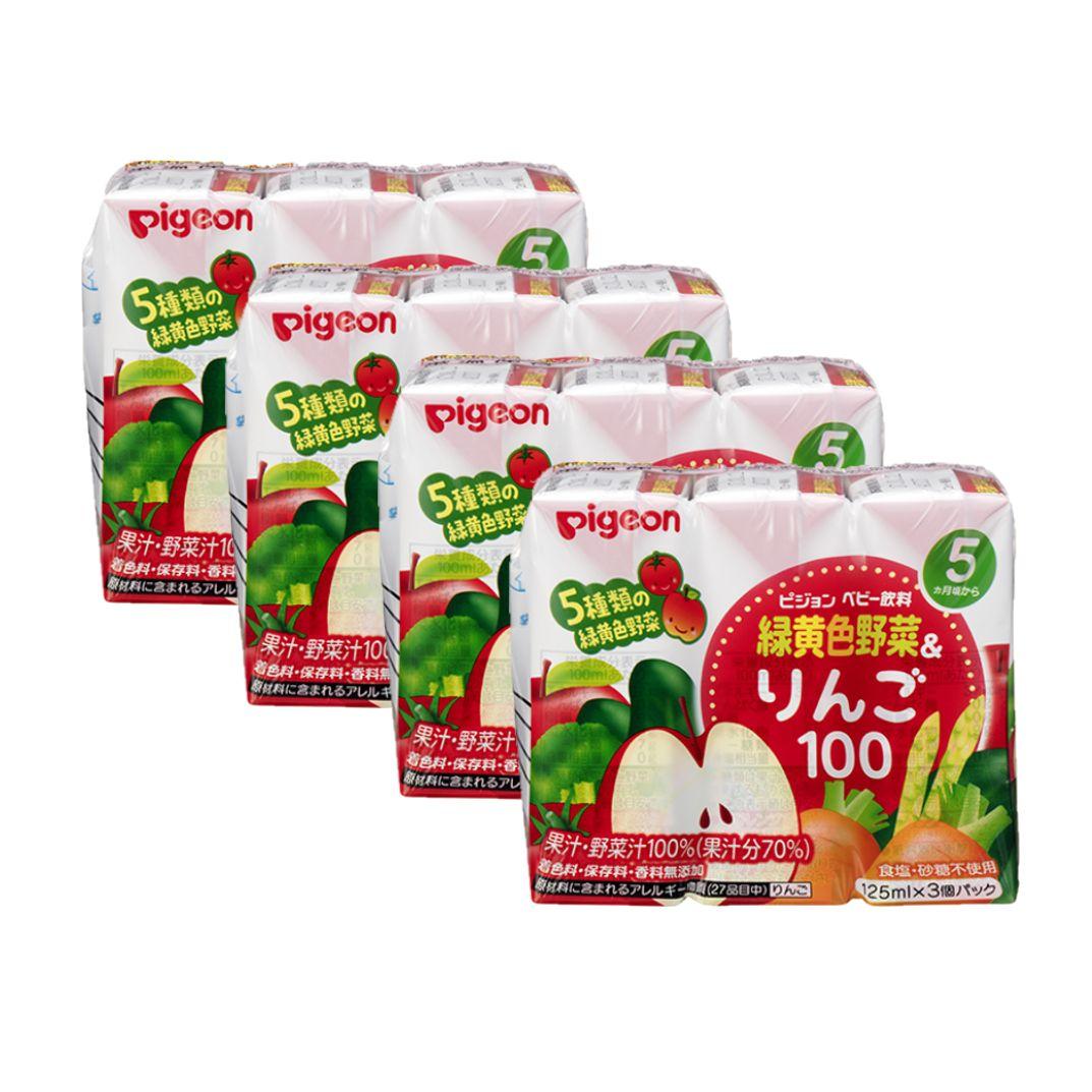 Pigeon Japan Baby Juice Drinks 125ml x 3 x 4 - Vegetables Apple (Best Before 2023.07)