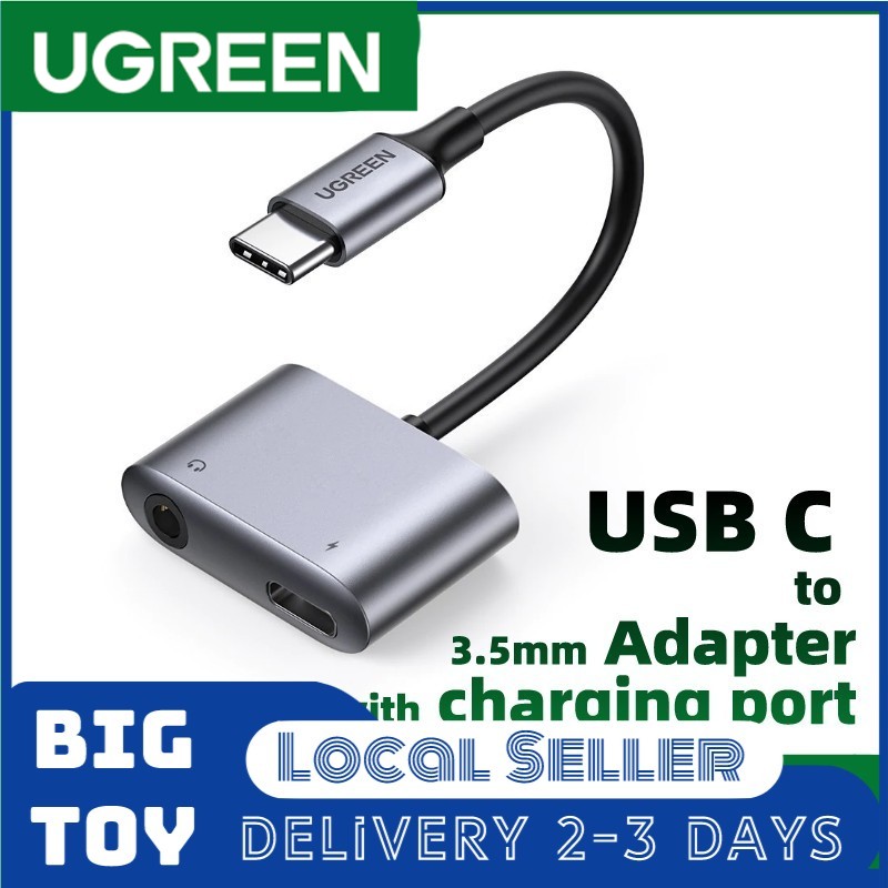 UGREEN 2-in-1 USB C Type C to 3.5mm Aux Audio Jack Adapter For Samsung / iPad Pro