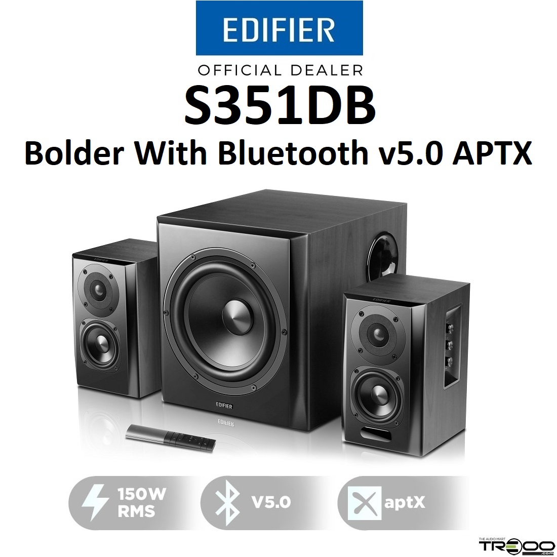 Edifier S351DB 2.1 Wireless Bluetooth Bookshelf Speaker System