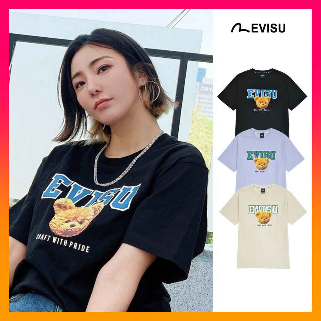 100% Authentic Evisu X Bear Print Unisex T shirt