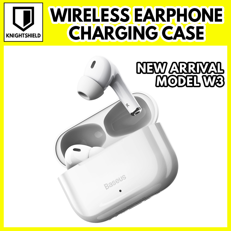 KnightShield Baseus W3 Wireless earphone earpiece Wireless Earbuds wireless earphone wireless earphones wireless headphone earpiece Bluetooth earphone headphone headset