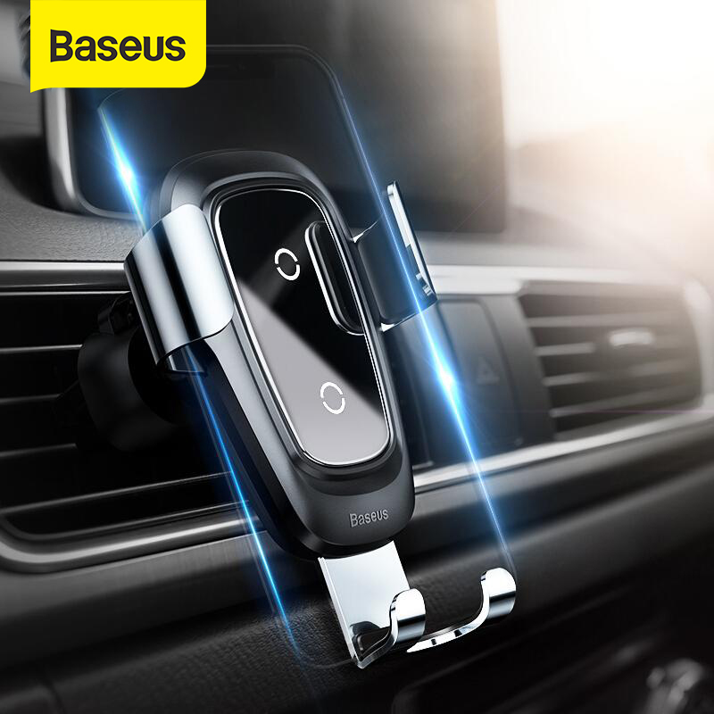 Baseus Wireless Charger Car Holder for iPhone 14 13 Pro Max 12 11 X 8  Samsung S9 Plus Mobile Phone Holder Stand Air Vent Mount Car Phone Holder Suit For(4-6.5 inch Phone)