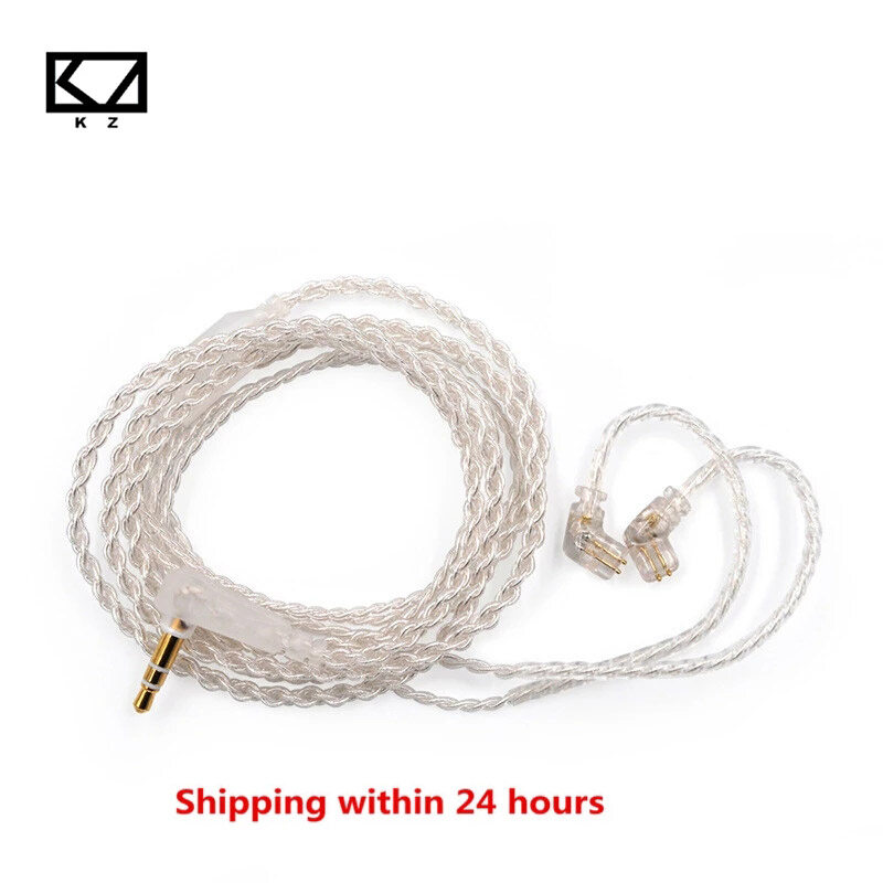 KZ Earphones Cable Silver plated upgrade Cable Headset Standard Gold-plated 0.75 PIN With Mic For KZ ZAX ASX ZSX V90S ZSN PRO X