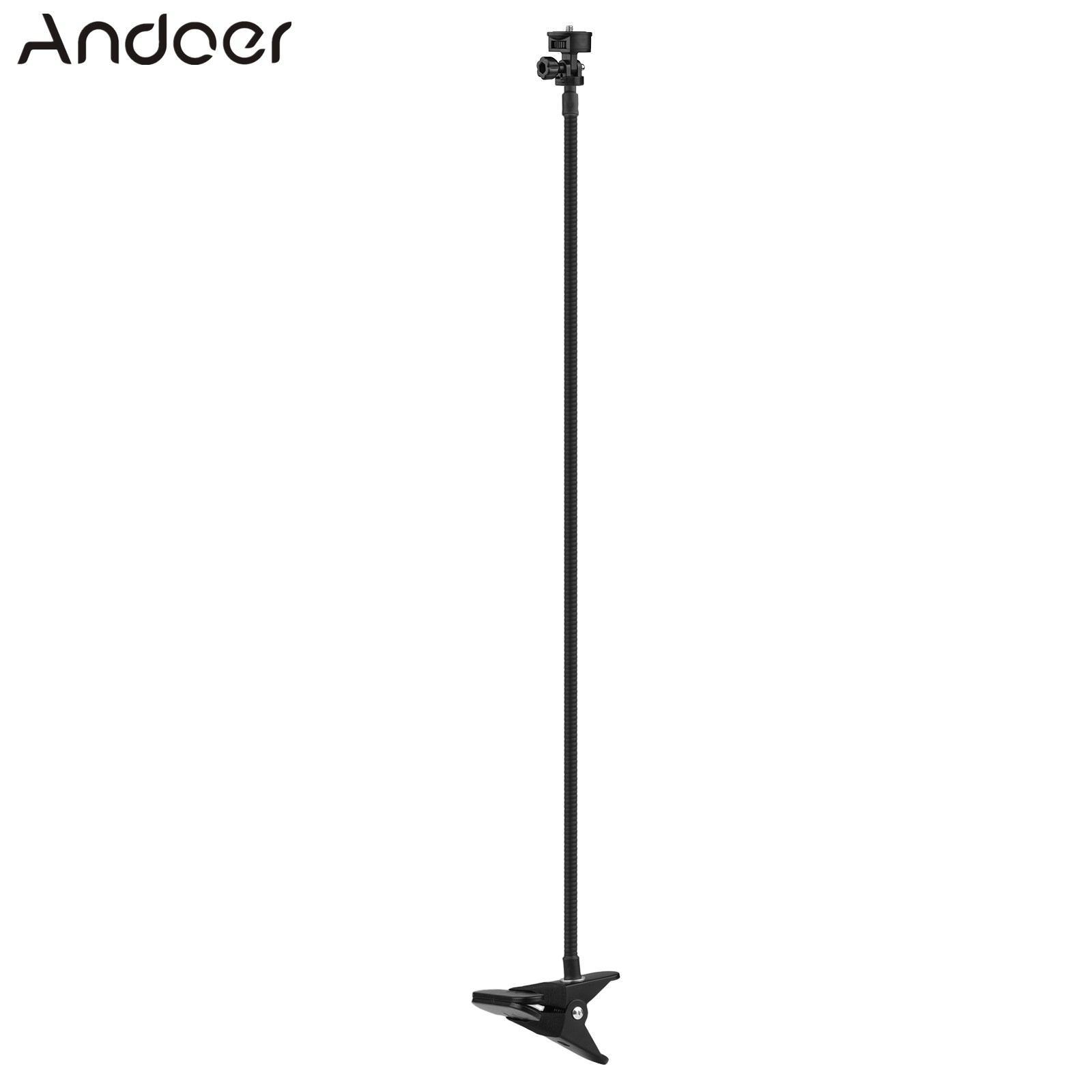 Andoer 72cm/28in Webcam Stand Flexible Desk Mount Bracket with 1/4 Inch Screw 1kg Load Capacity for Web Camera C930e/C930/C920/C922x/C922/C925e/C615 for Smartphone Small LED Video Light