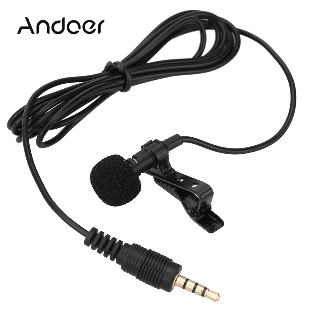 Mini Portable Clip-on Lapel Lavalier Hands-free 3.5mm Jack Condenser Wired Microphone Mic for i-Phone i-Pad Smartphones Computer PC Laptop Loudspeaker