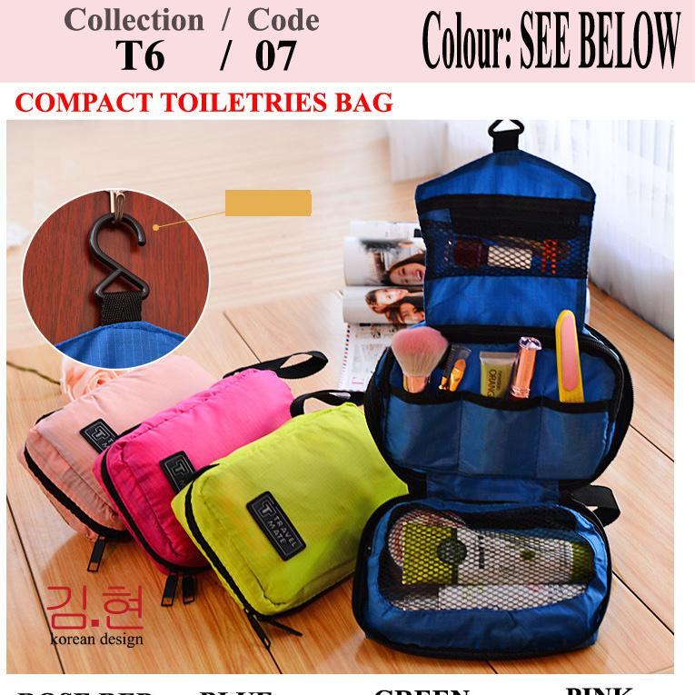 [ SG Local Seller ] Hanging Multi Functional Travel Bag ✈ Travel Wash pouch bag ✈ Travelling Bag Durable Waterproof ✈ Cosmetic bag Case ❤ Make Up Organizer ❤ Compact Toiletries bag T607 [ By Kim Hyeon