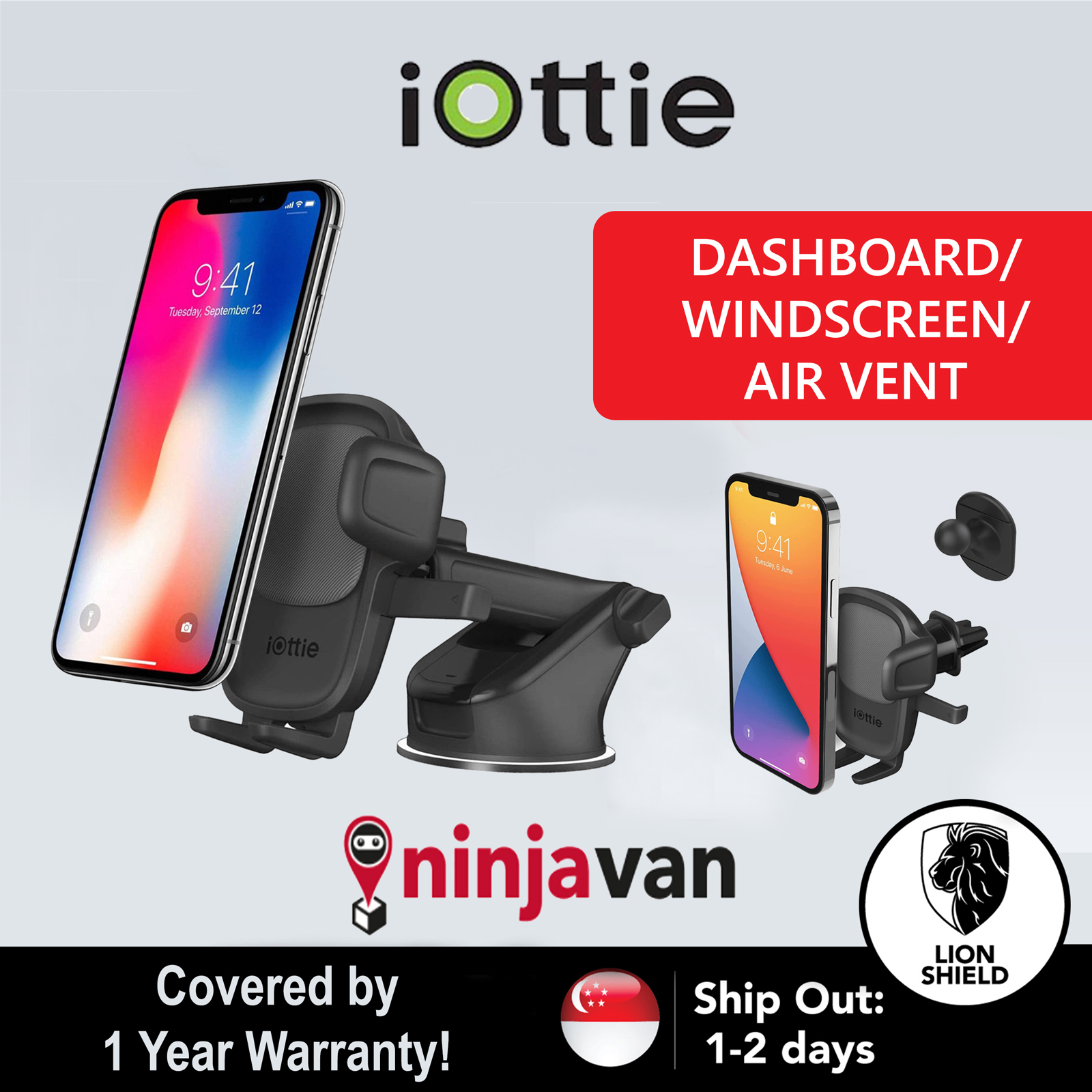 [SG] iOttie Easy One Touch 5 Dash & Windshield /Air Vent Car Mount Phone Holder