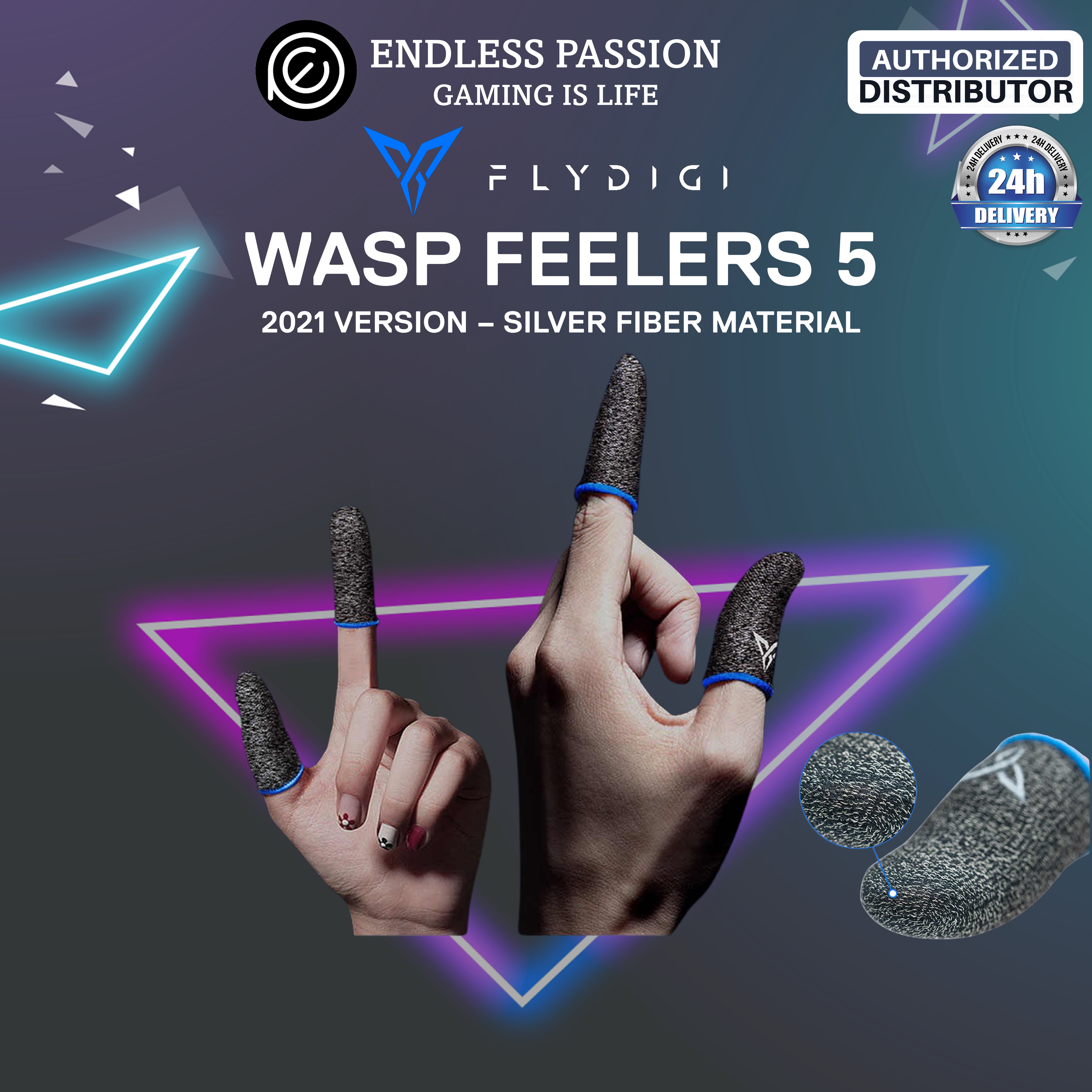Flydigi Mobile Finger Sleeves - WASP Feelers 5 - Silver Fiber Material