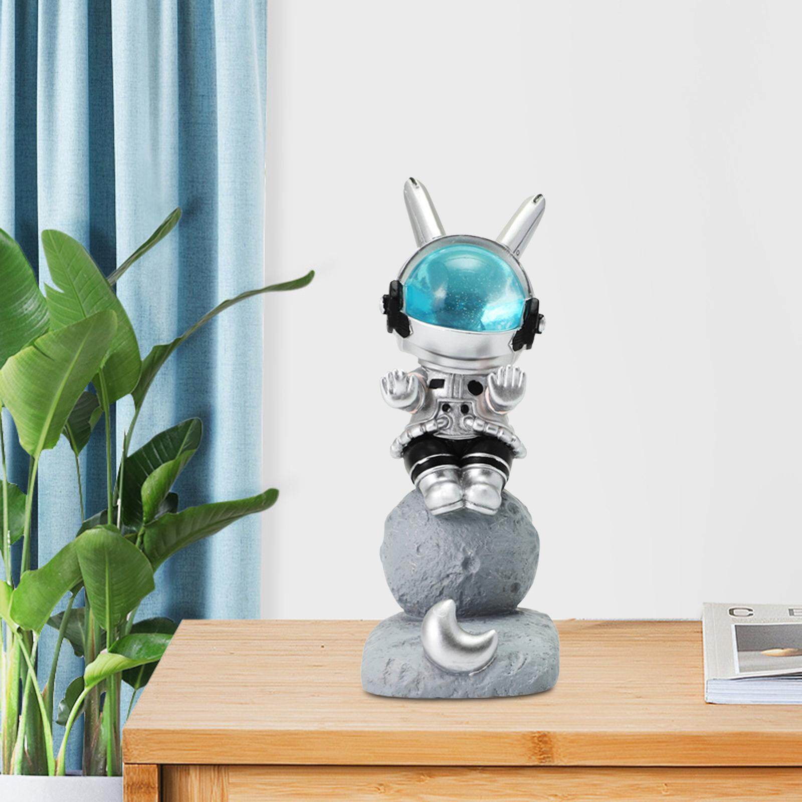 milageto Cartoon Space Rabbit Mobile Phone Holder Art Craft for Desktop Dining Room