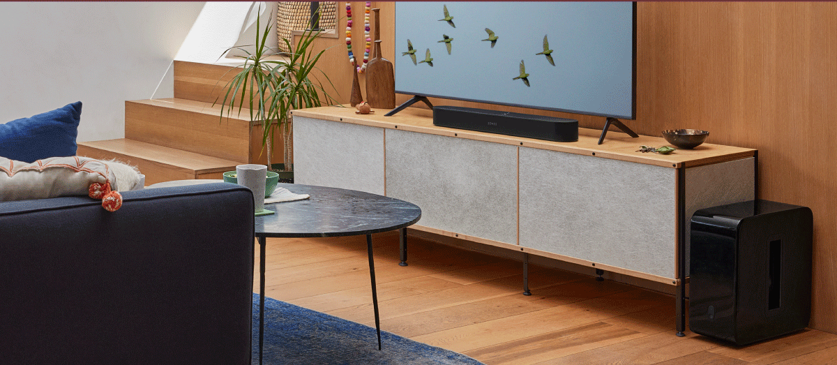 5.0 Sonos Beam (Gen 2) With Dolby Atmos Set with One SL - Wireless Home Theater System For TV