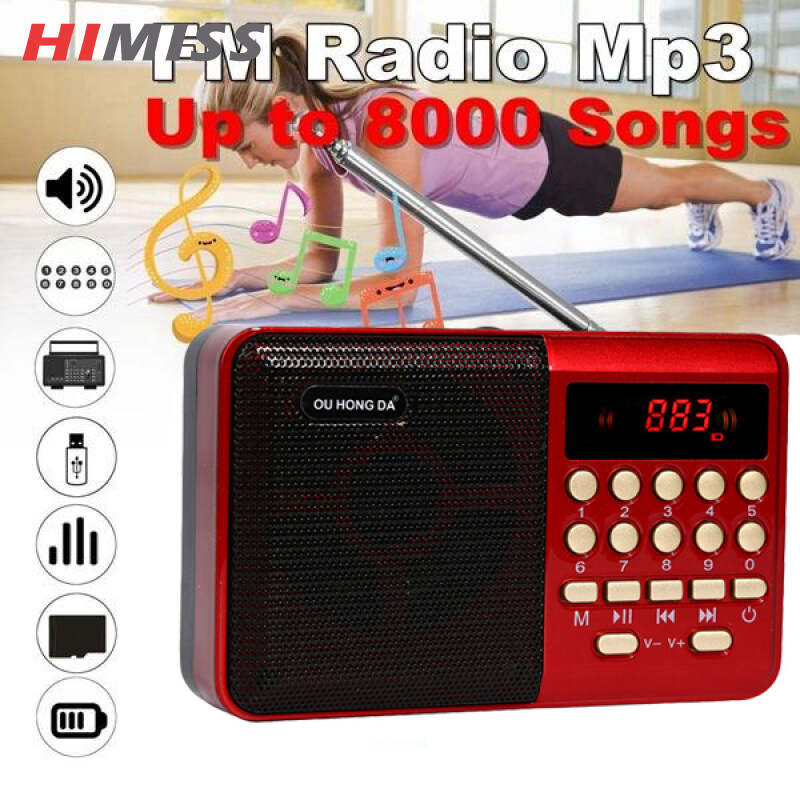 Tracer In stock K12 Portable Fm Radio Speaker Mini Handheld Rechargeable Mp3 Mp4 Card Player Multifunctional Recorder