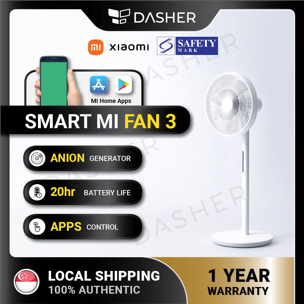 Xiaomi Smartmi Wireless Standing Fan 3 - Mijia App Smart Control | Built-In Battery with Remote Control | AI Voice Control