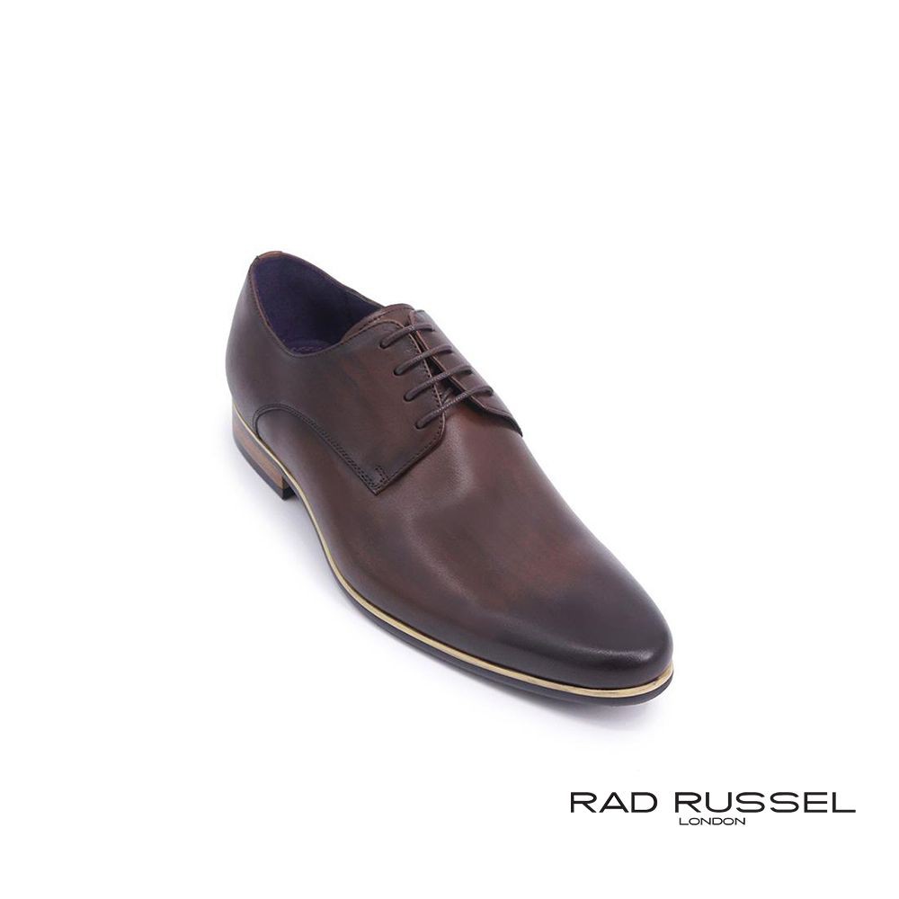 Rad Russel Men's Leather Lace-Up Derby Brown Color