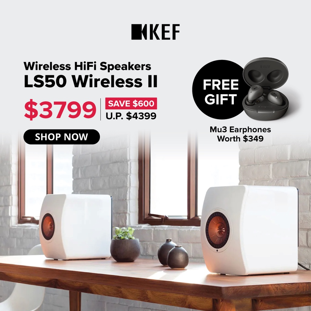 KEF LS50W II WIRELESS SPEAKER + Free KEF MU3 (SP4028GA) Oct Promotion