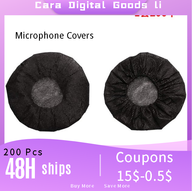 200 Pcs Black Disposable Microphone Covers Karaoke Anti-Splash Mic Cover Dust-Proof Accessories