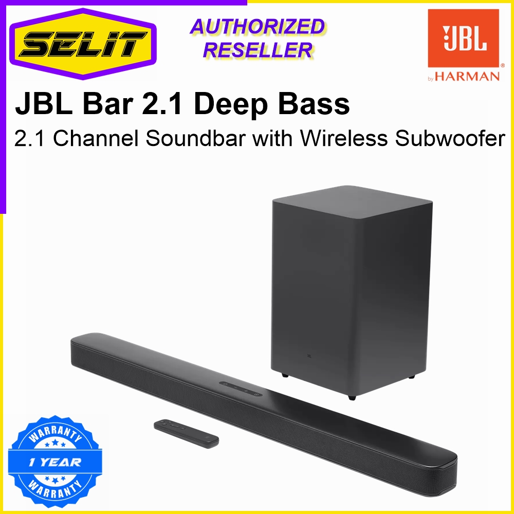 JBL Bar 2.1 Deep Bass 2.1 Channel Soundbar With Wireless Subwoofer [Selit Trading]