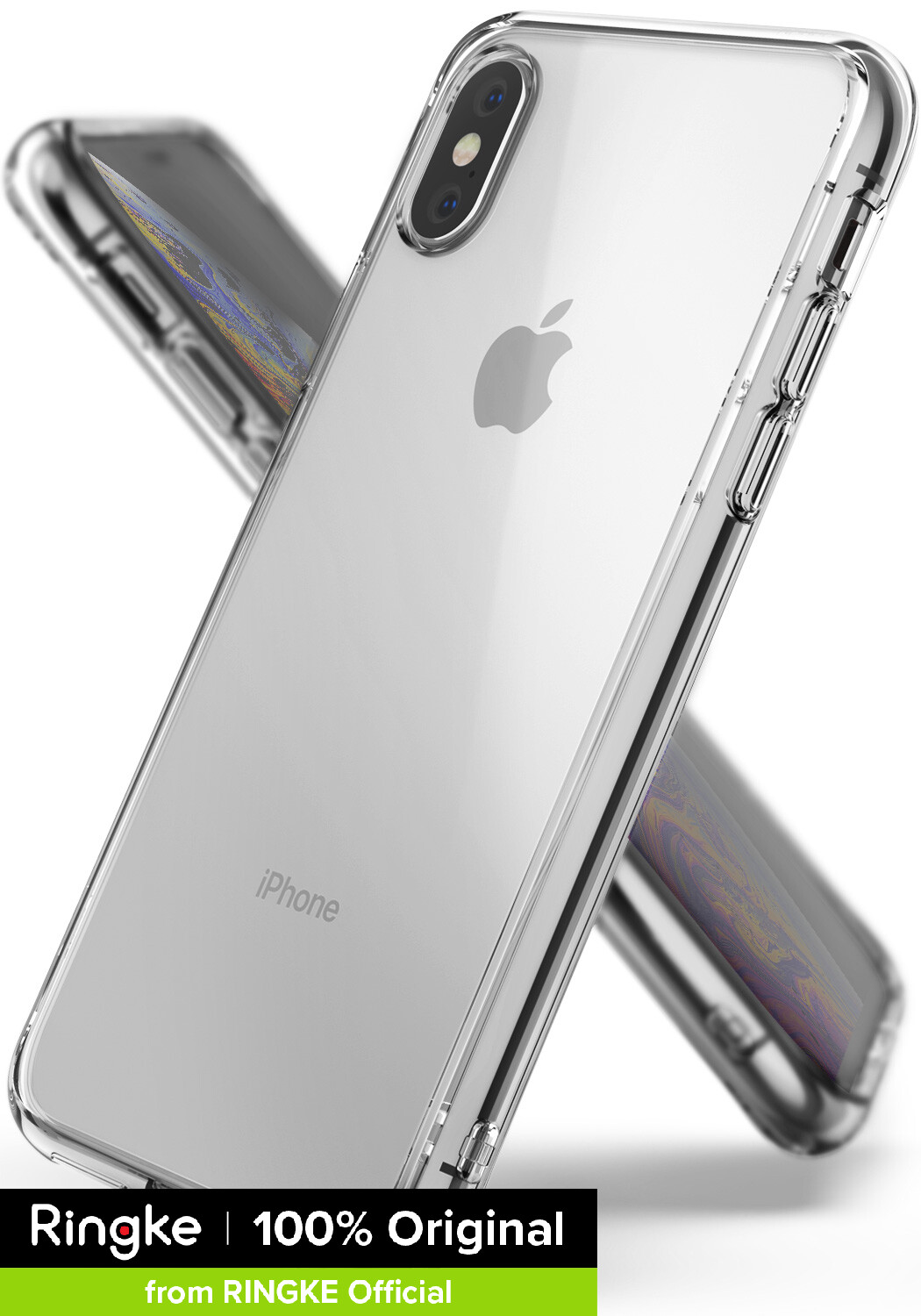 Ringke [Fusion] iPhone XS / iPhone X Case, Clear PC Back Lightweight Upgraded Transparent TPU Bumper Cover with Wrist Strap for Apple iPhone XS 5.8  / iPhone X