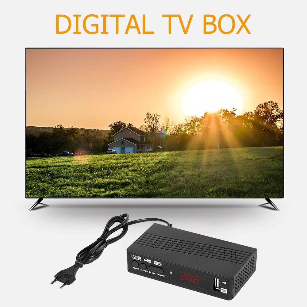 1080P Digital TV Box DVB-T2 H.265 IPTV Set Top Box Video Display Receiver Player Wifi Bluetooth-Compatible Smart TV Box STB
