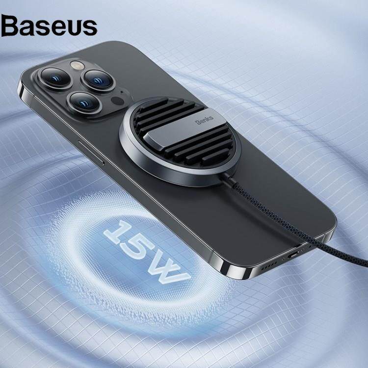 Baseus BENKS InvisiBoost Magnetic Wireless Charger with Folding Kickstand Heat Dissipation 15W Charging Pad Portable Ultra Thin Cordless Charger (MFM Certified)