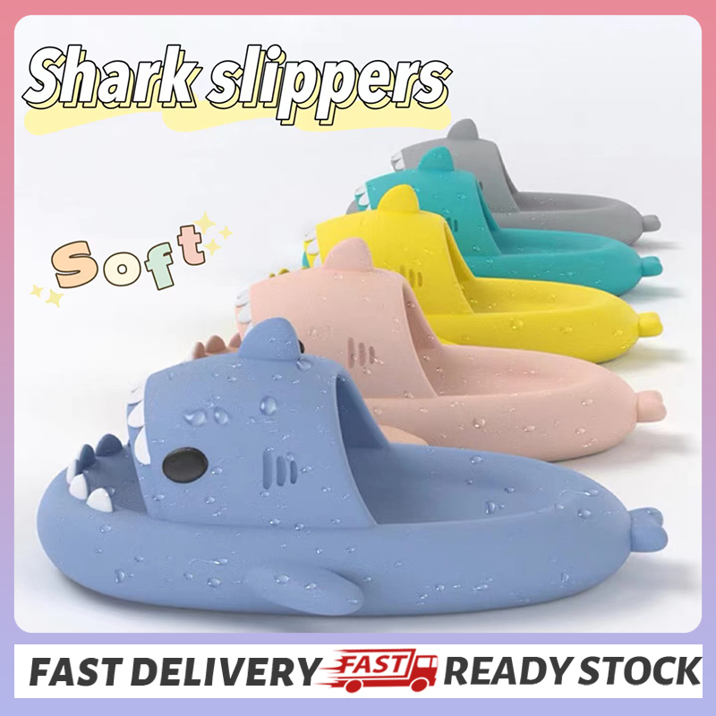 [SG]Shark Slippers Summer Indoor And Outdoor Sandals Cute Cartoon Non-slip Baby Slippers Soft Parent-child Slippers