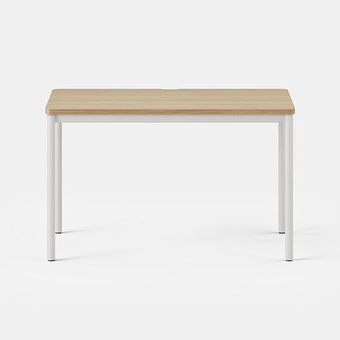 Branch Daily Desk - Functional At Home Office Desk with Effortless Assembly, Timeless Design, Rounded Corners, and Built-in Cable Notch - 36” W x 28.5” H x 24” D - Woodgrain